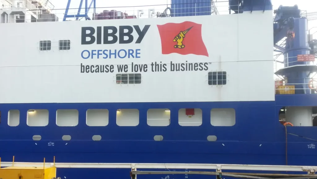 Sign on a vessel